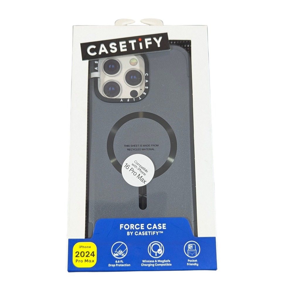 Aa8N CASETiFY Force Case w/ Magsafe for iPhone 16 Pro Max 6.9" Smoke Gray New